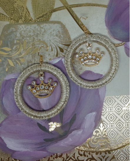 Háčkované  dizajnové náušnice "Šperk ako umenie"